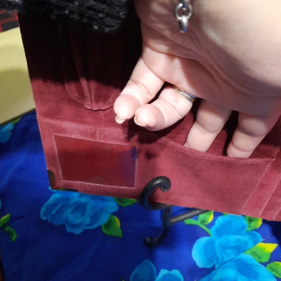 Vtg Amiet Notebook Holder Burgundy Eel Skin Hard Side Leather Inner Gorgeous - Picture 6 of 8